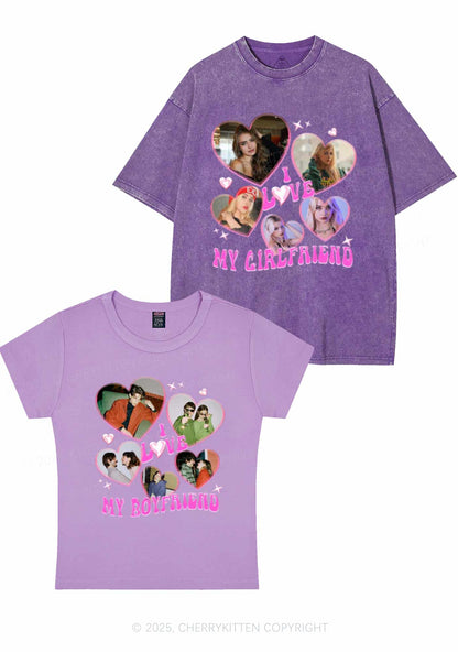 Custom My BF GF Photos Y2K Valentine's Day Couple Shirt Cherrykitten