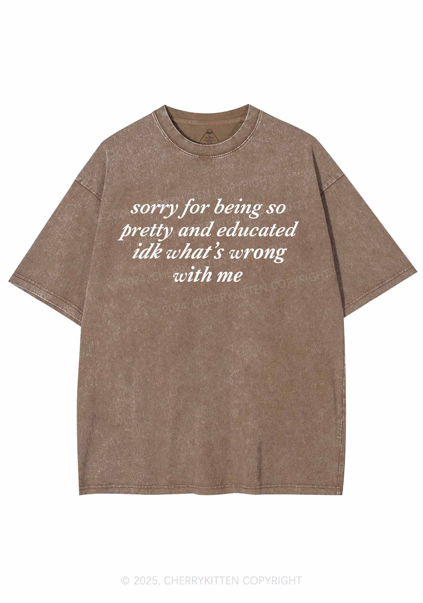 Sorry For Being So Pretty Y2K Shirts Washed Tee Cherrykitten