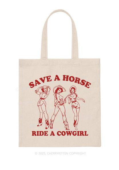 Ride A Cowgirl Pride Y2K Canvas Tote Bag Cherrykitten