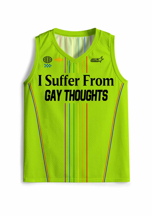 Green I Suffer From Gay Thoughts Pride Y2K Sport Jersey Tank Cherrykitten