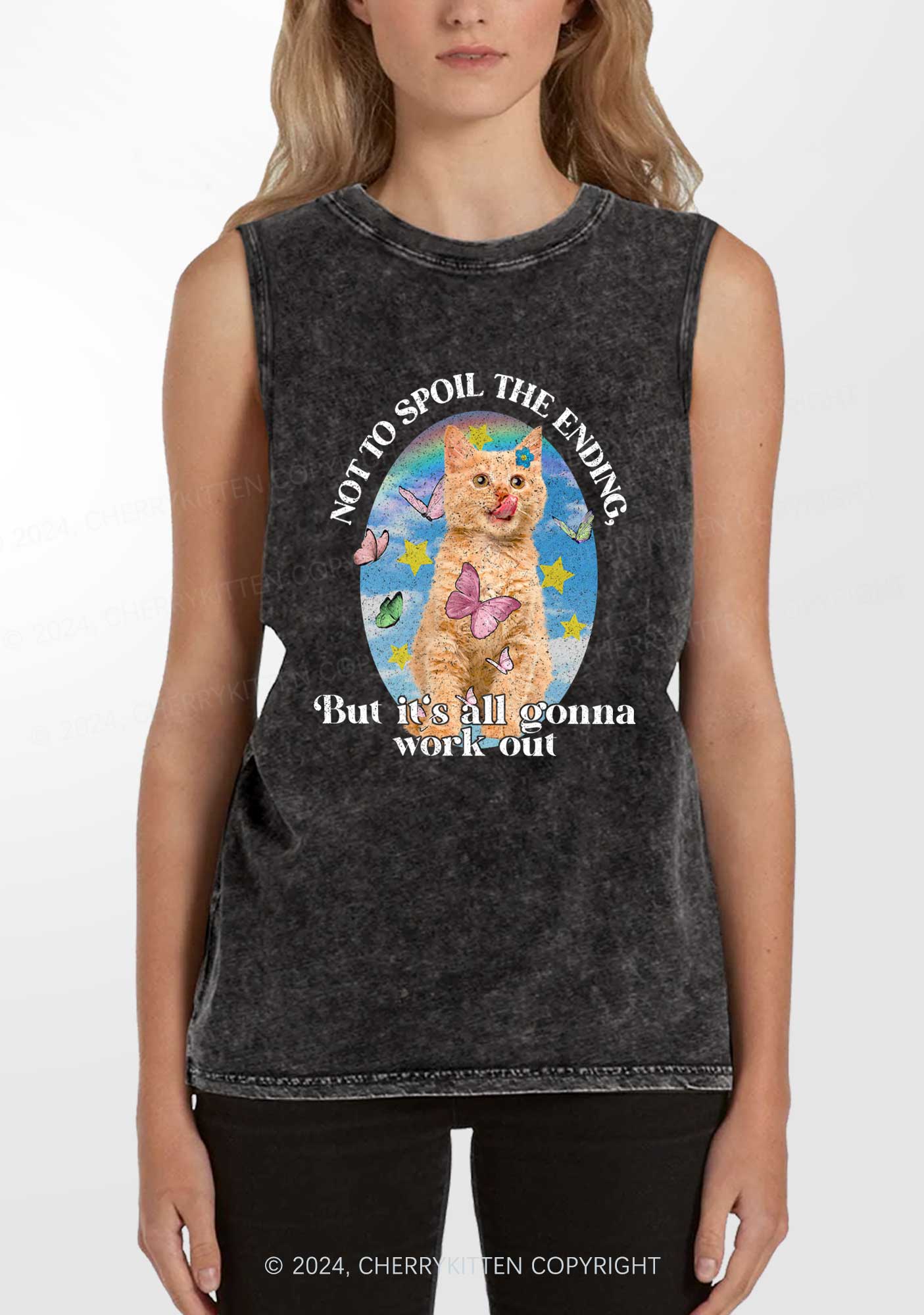 It's Gonna Work Out Y2K Washed Tank Cherrykitten