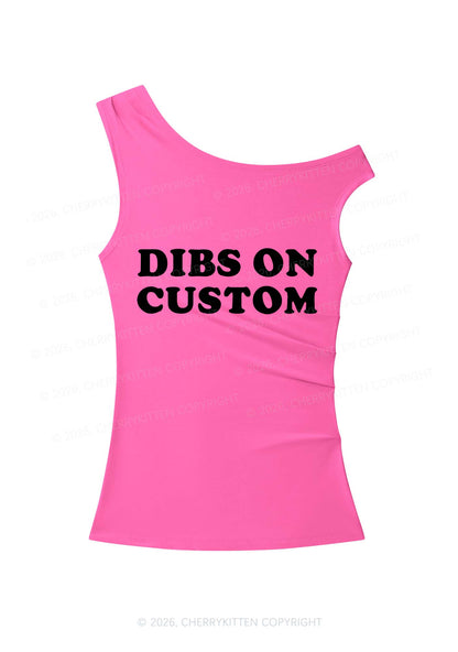 Dibs On Custom Y2K Off Shoulder Tank Top Cherrykitten