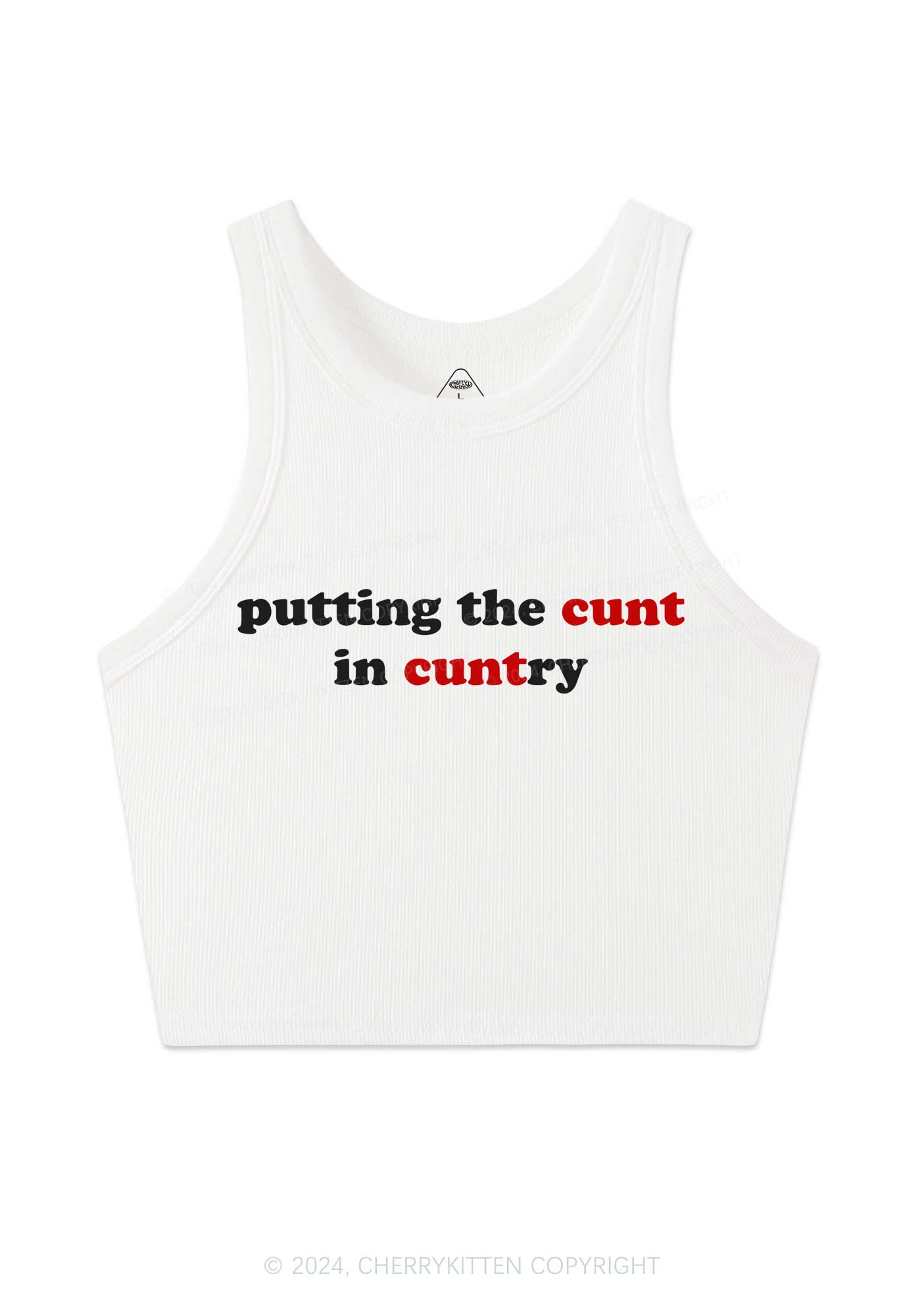 Putting Cxxt In Cuntry Y2K Crop Tank Top Cherrykitten