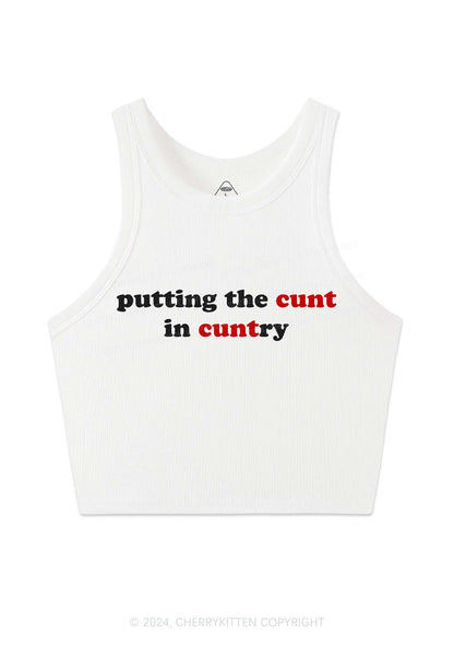 Putting Cxxt In Cuntry Y2K Crop Tank Top Cherrykitten