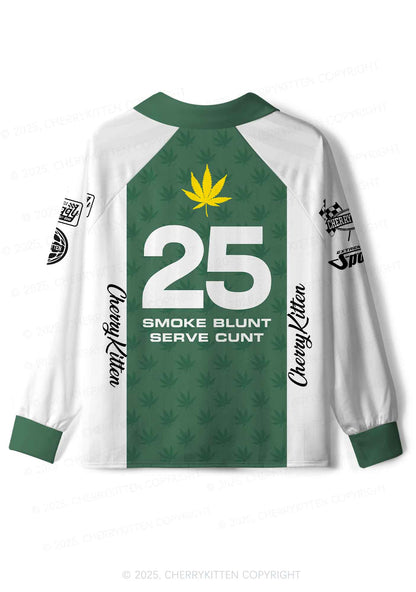 Custom Green Racing Smoke Blunt Y2K Sport Long Sleeve Jersey Shirts Cherrykitten