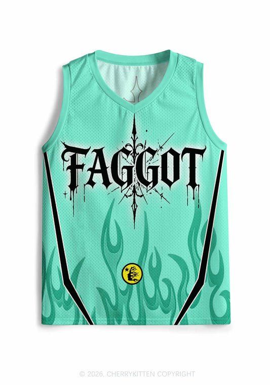 Mint Green Gothic Faggot Pride Y2K Sport Jersey Tank Cherrykitten