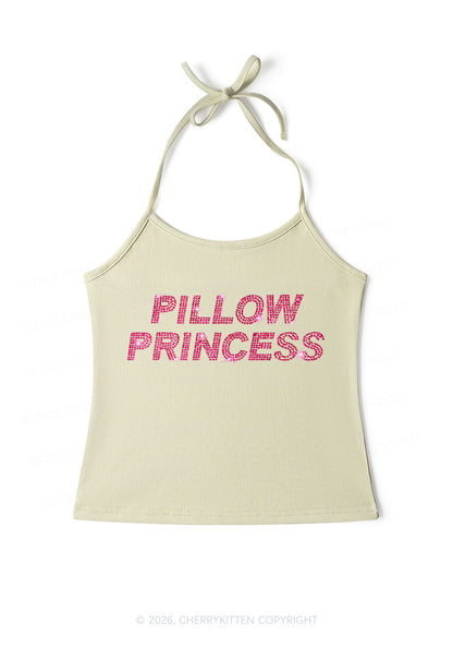 Rhinestone Pillow Princess Y2K Halter Neck Cami Cherrykitten