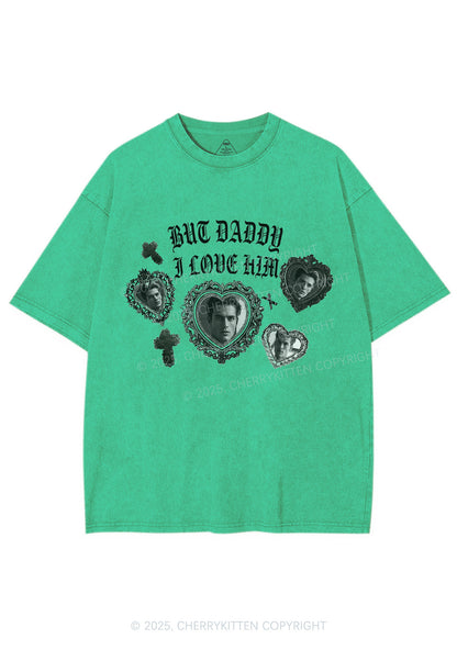 Gothic But Daddy I Love Him Y2K Shirts Washed Tee Cherrykitten