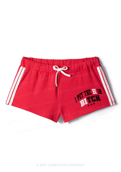I Put The Bi In Bxxch Pride Y2K Drawstring Mini Shorts Cherrykitten