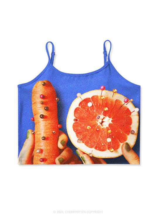 Carrots and Grapefruit Pride Y2K Print Cami Crop Top Cherrykitten