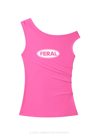 Feral Y2K Off Shoulder Tank Top Cherrykitten