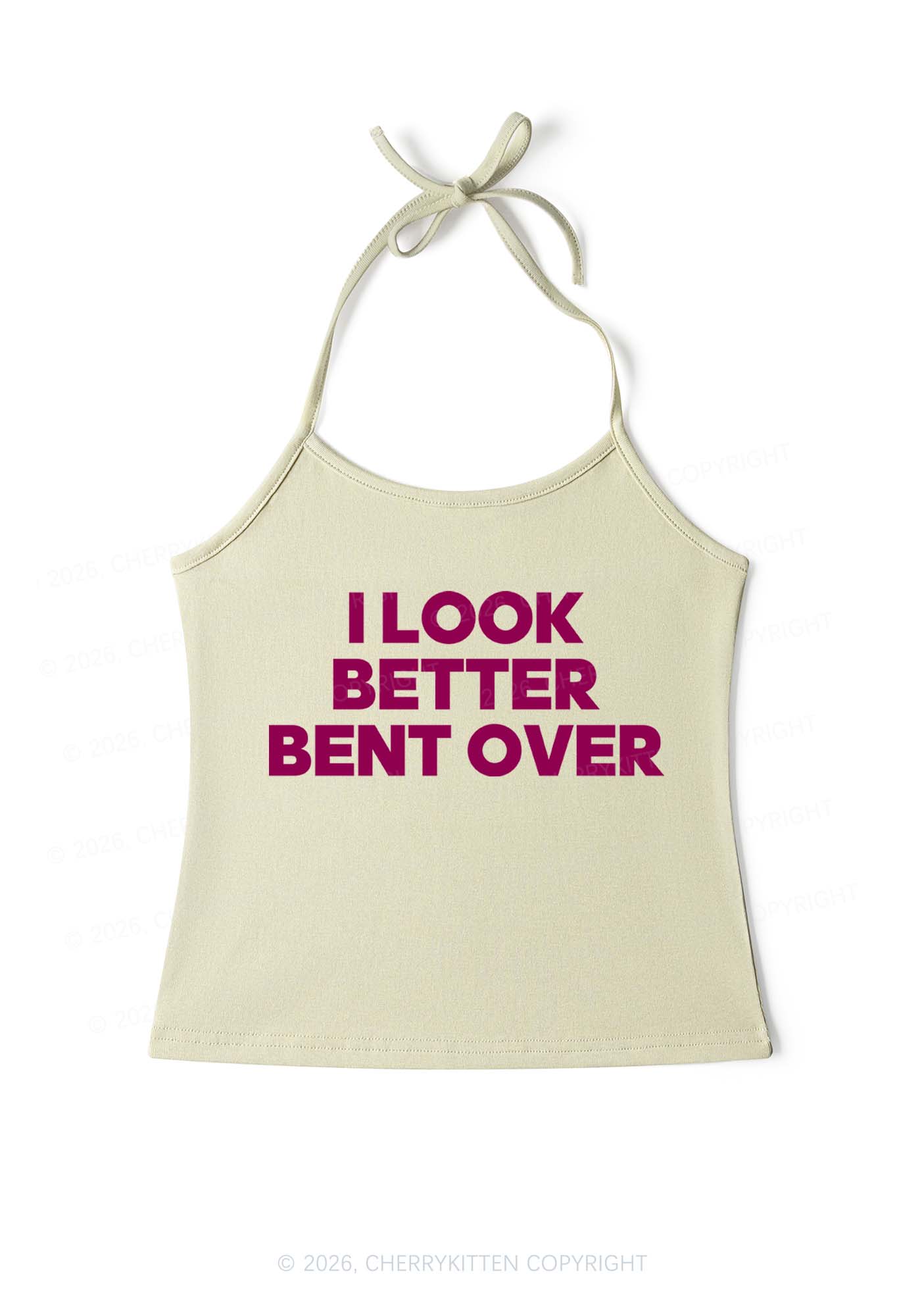 Look Better Bent Over Y2K Halter Neck Cami Cherrykitten