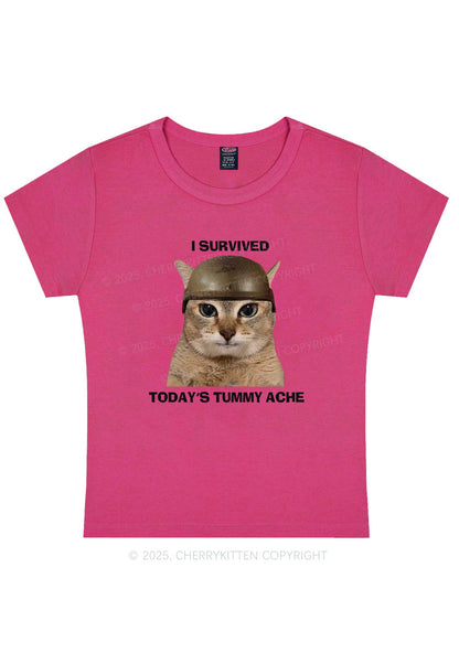 Surived Todays Tummy Ache Y2K Baby Tee Cherrykitten