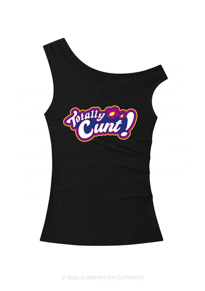 Totally Cxxt Y2K Off Shoulder Tank Top Cherrykitten