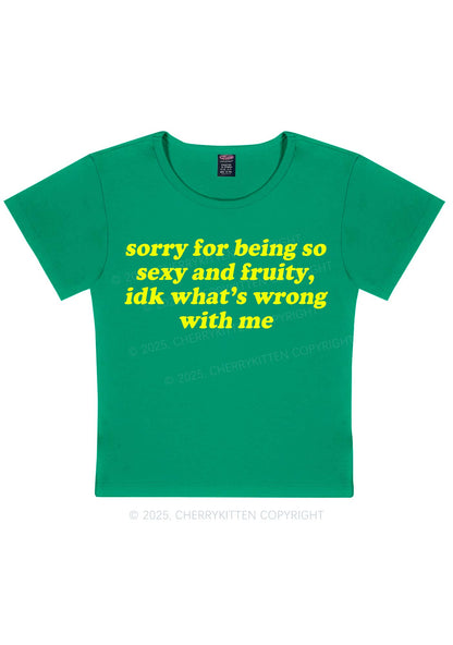 Sorry For Being So Fruity Y2K Baby Tee Cherrykitten