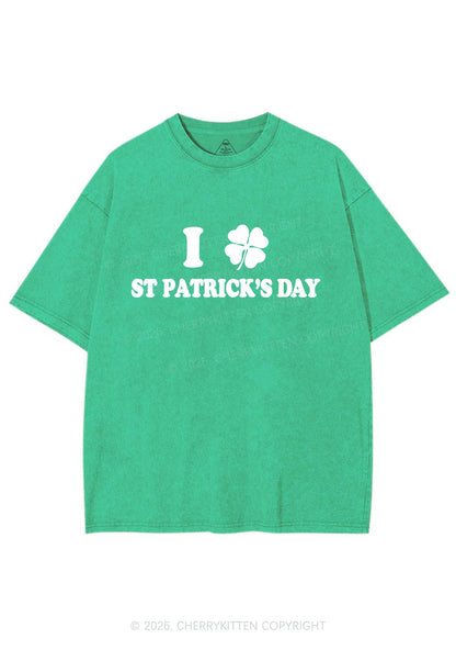 I Love St Patricks Y2K Washed Tee Cherrykitten