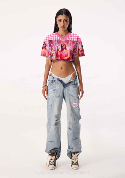 DJ Jesus Y2K Crop Sport Jersey Shirts Cherrykitten