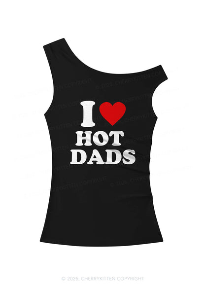 I Love Hot Dads Y2K Off Shoulder Tank Top Cherrykitten