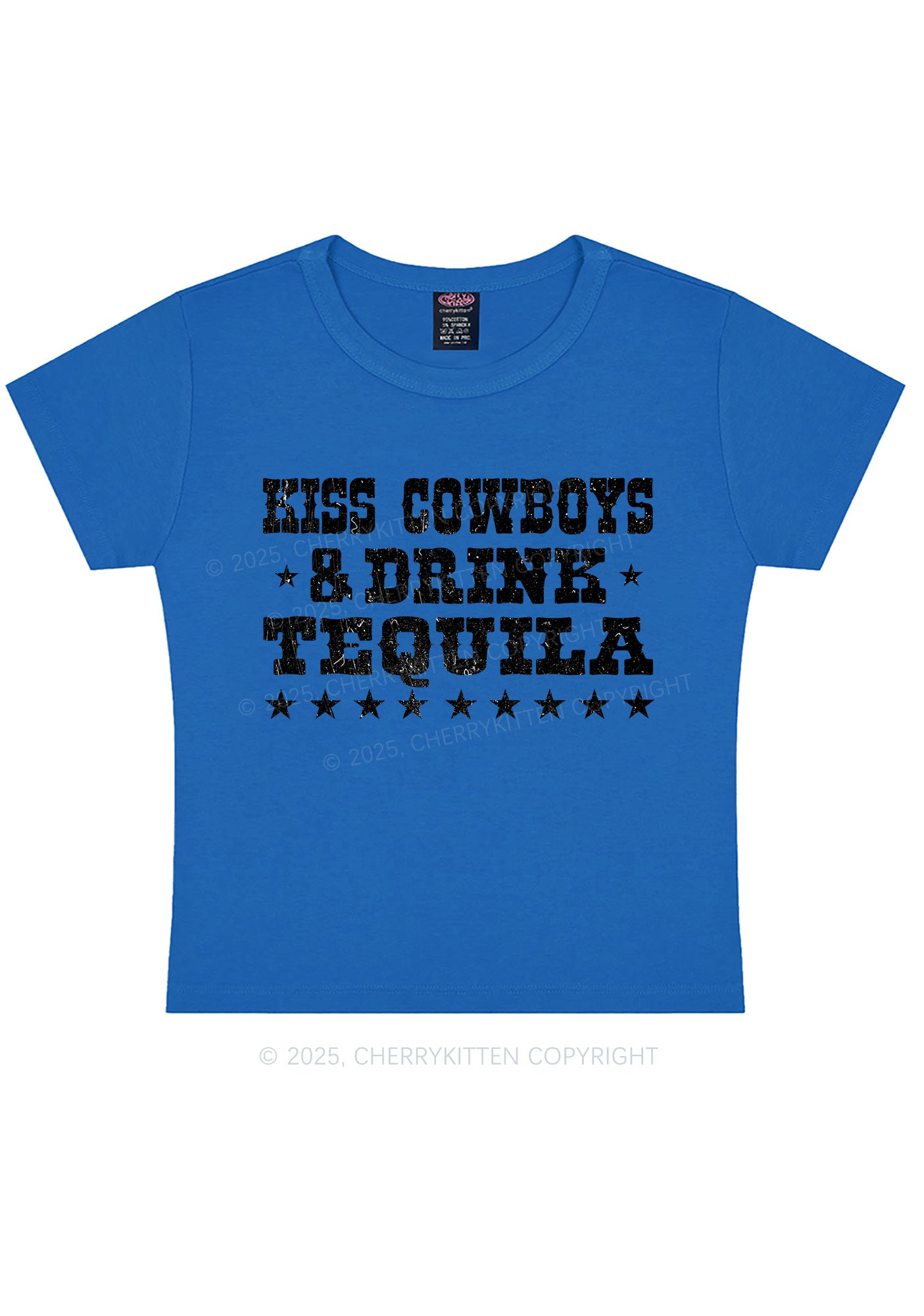 Kiss Cowboys Y2K Baby Tee Cherrykitten