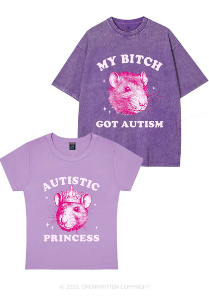 Autistic Princess Rats Y2K Valentine's Day Couple Shirt Cherrykitten