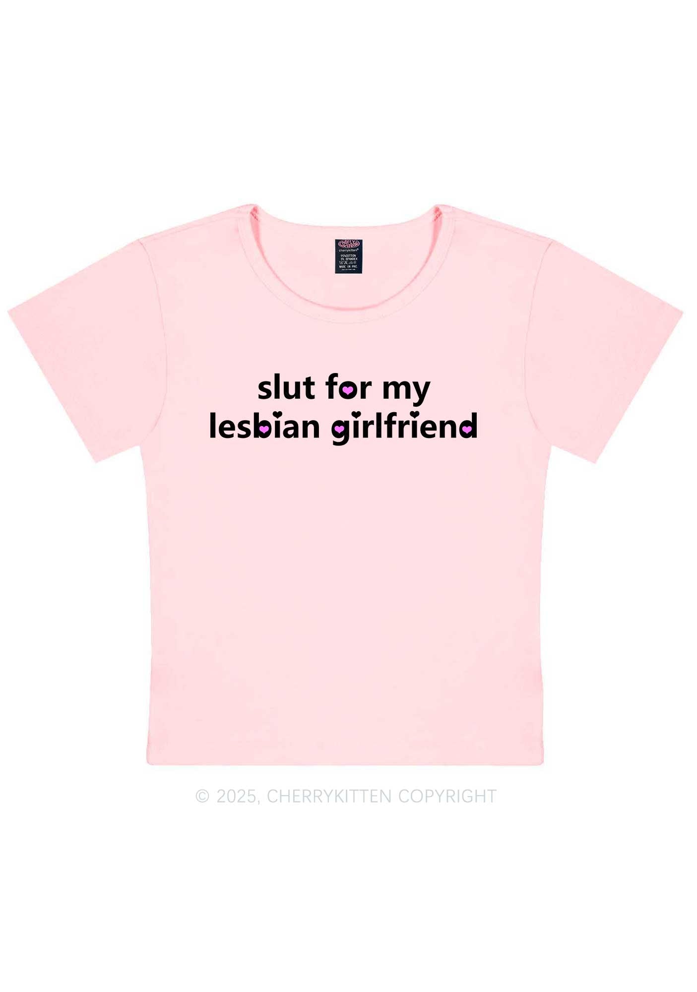 Slxt For My Lesbian Girlfriend Pride Y2K Baby Tee Cherrykitten