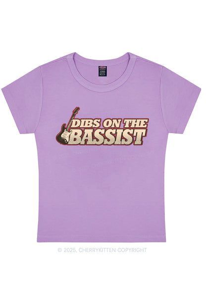 Dibs On The Bassist Y2K Baby Tee Cherrykitten