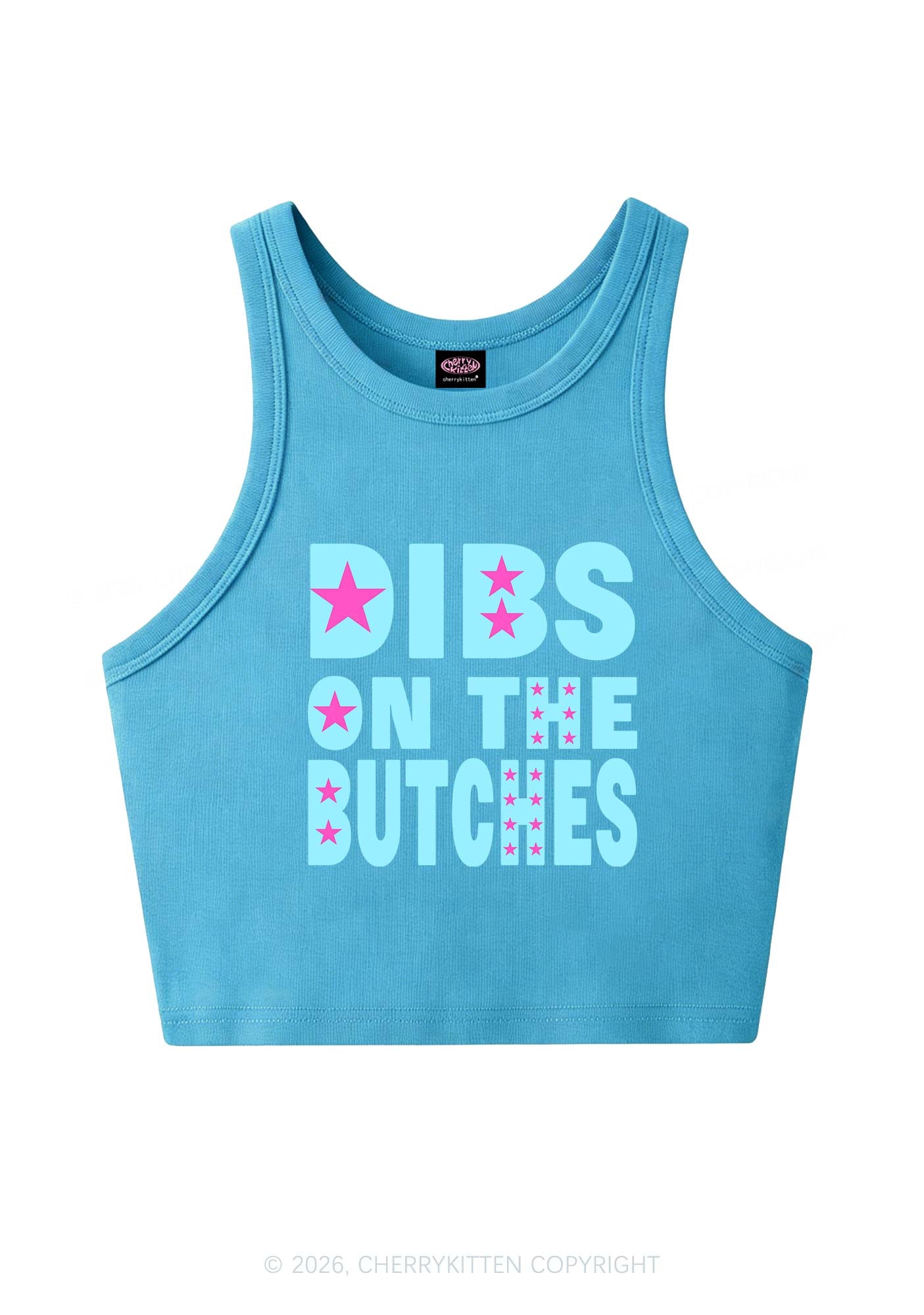 Dibs On The Butches Pride Y2K Crop Tank Top Cherrykitten