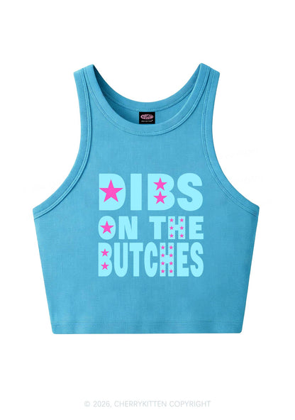 Dibs On The Butches Pride Y2K Crop Tank Top Cherrykitten