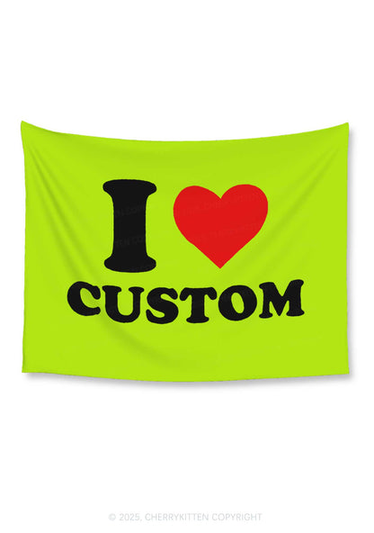 I Love Custom Flag Y2K Tapestry Cherrykitten