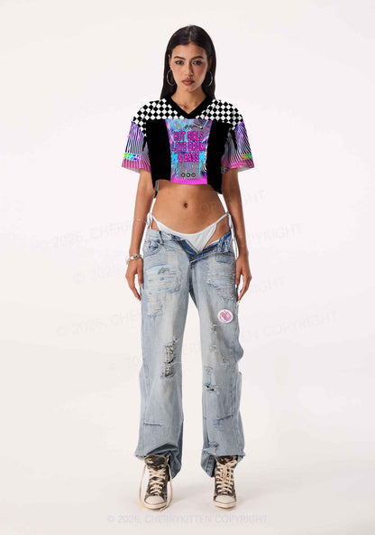 Hot Girls Love Drum And Bass Y2K Crop Sport Jersey Shirts Cherrykitten