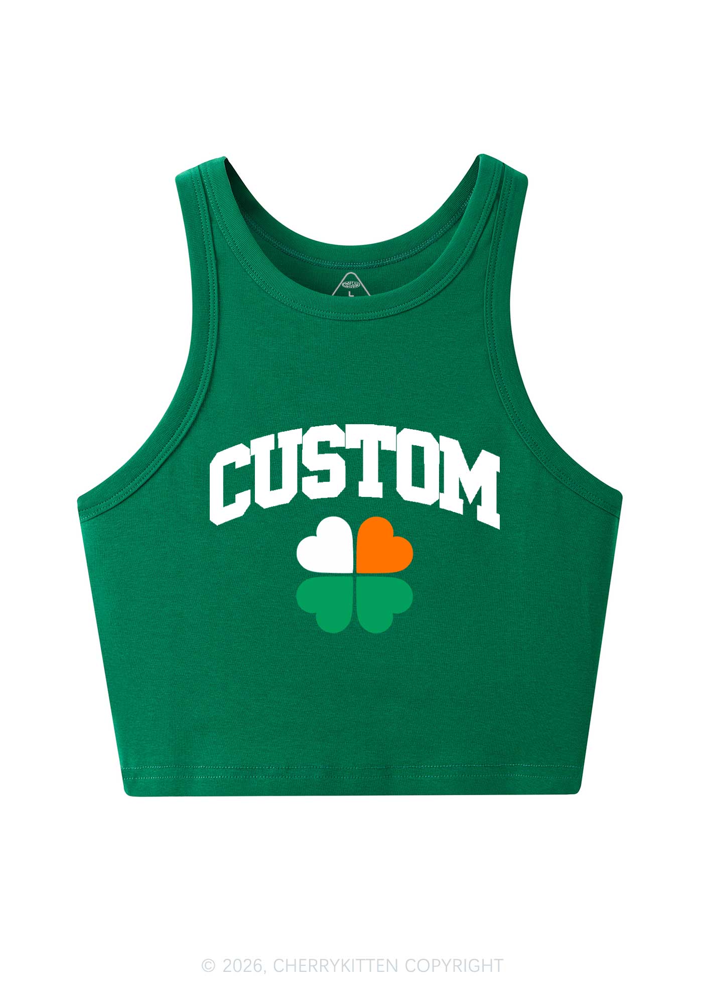 Custom Irish Luck Shamrock St Patricks Y2K Crop Tank Top Cherrykitten