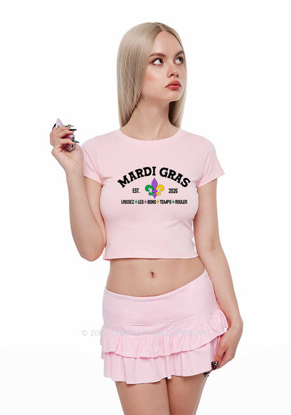 Mardi Gras Laissez Les Bons Temps Rouler Y2K Baby Tee Cherrykitten