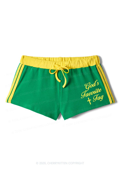 Gods Favorite Fag Pride Y2K Drawstring Mini Shorts Cherrykitten