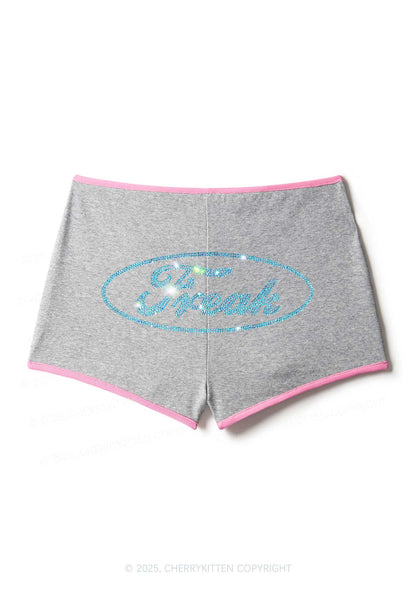 Rhinestone Oval Freak Y2K Booty Shorts Cherrykitten