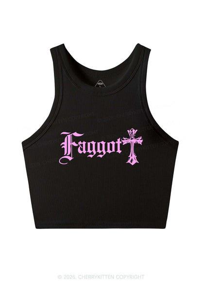 Goth Faggot Pride Y2K Crop Tank Top Cherrykitten