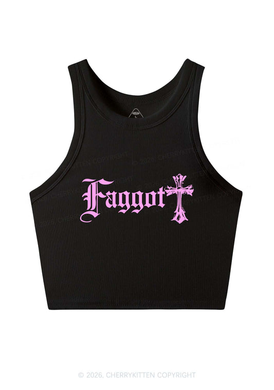 Goth Faggot Pride Y2K Crop Tank Top Cherrykitten