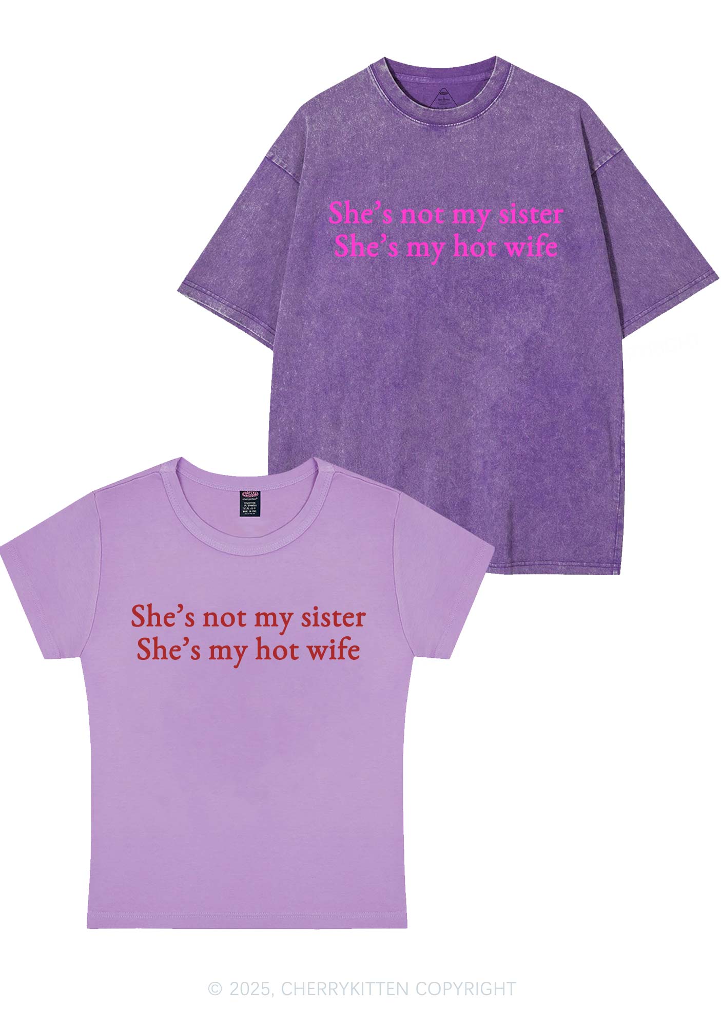 Shes Not My Sister Y2K Valentine's Day Couple Shirt Cherrykitten
