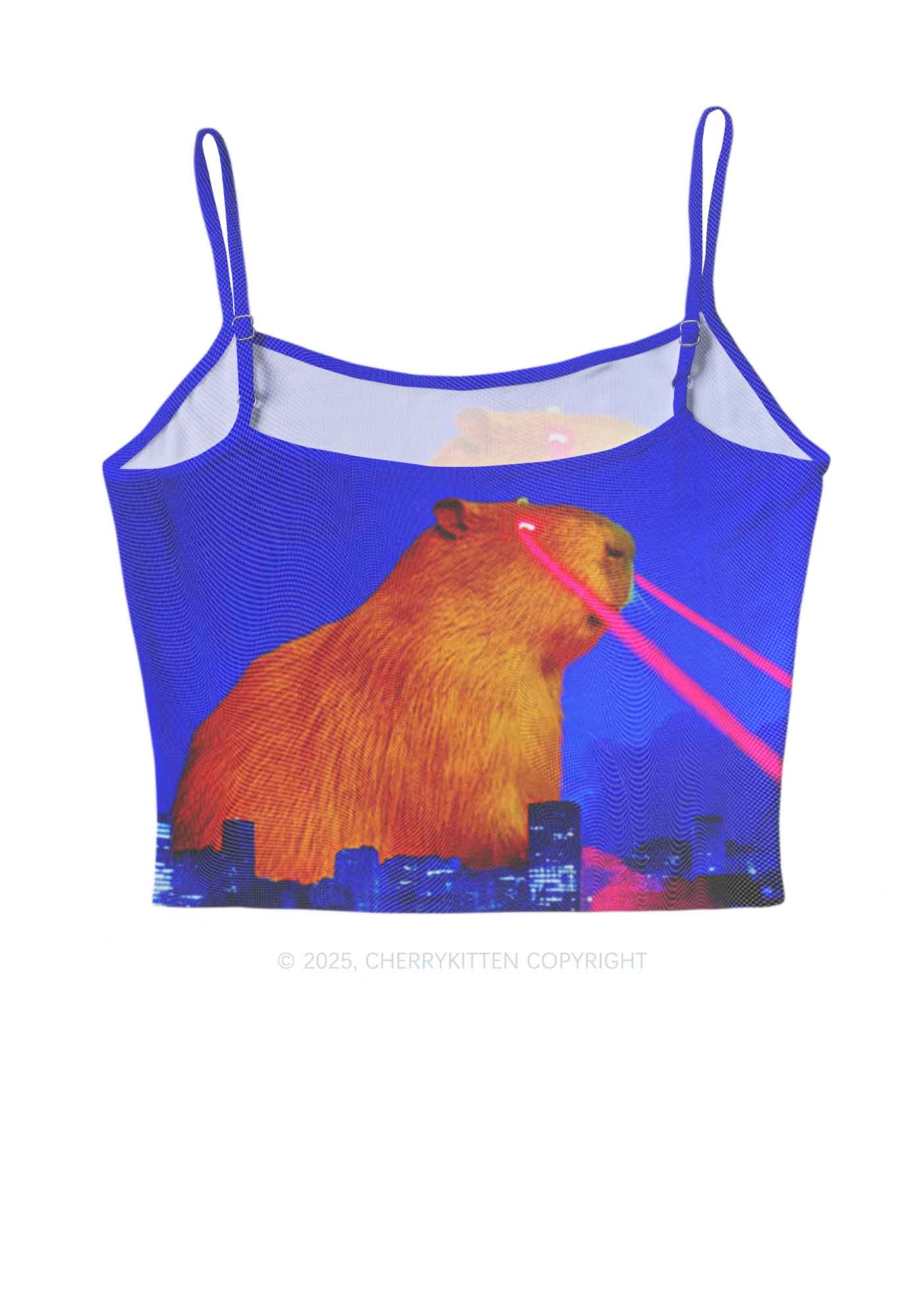 Laser Monster Capybara Y2K Mesh Cami Tank Cherrykitten