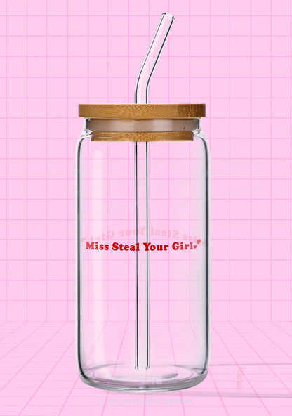 Miss Steal Your Girl Pride Y2K Printed Glass Cup Cherrykitten