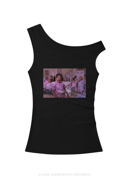 Boys Ugh Y2K Off Shoulder Tank Top Cherrykitten