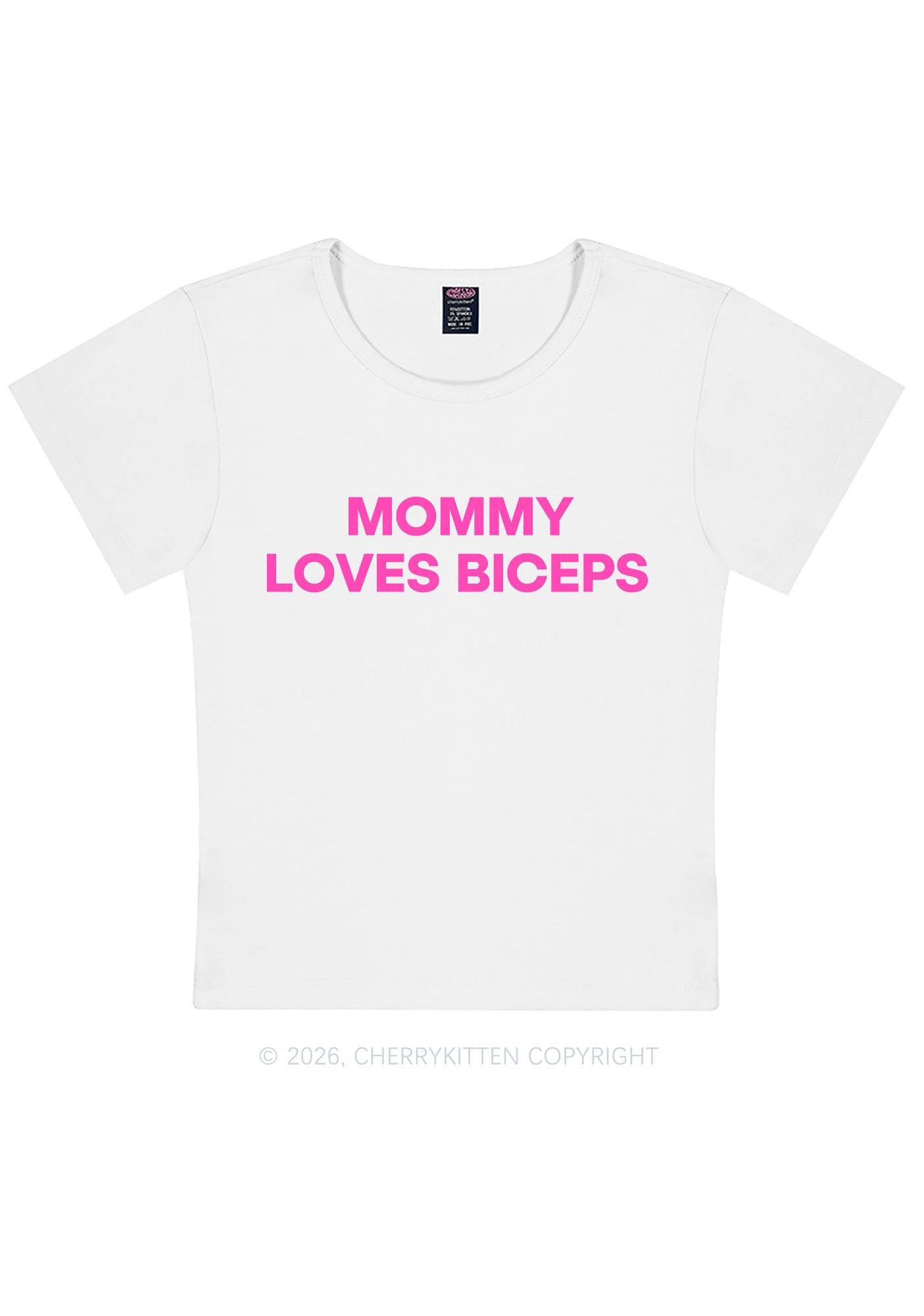 Mommy Loves Biceps Y2K Baby Tee Cherrykitten