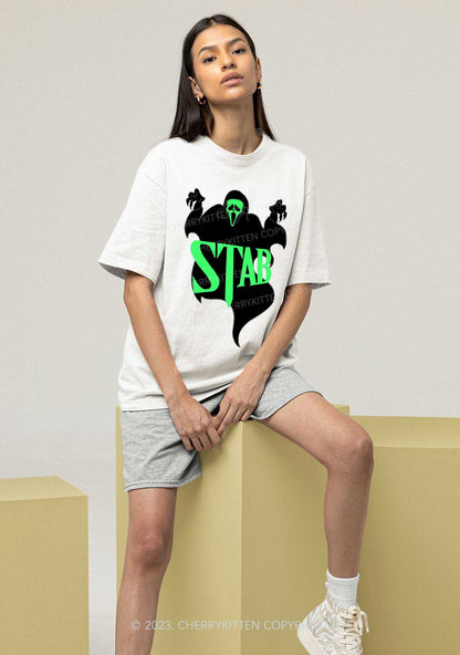 Stab Ghost Halloween Y2K Chunky Shirt Cherrykitten