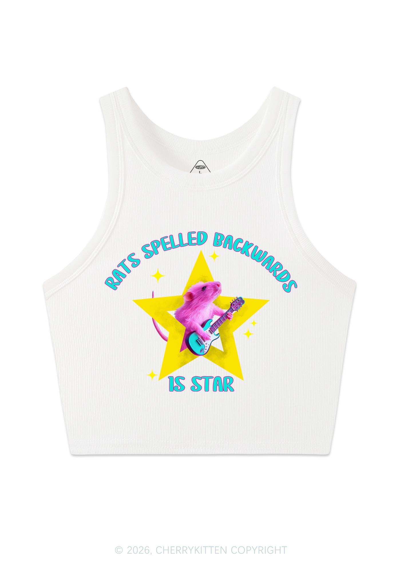 Rats Spelled Backwards Is Star Y2K Crop Tank Top Cherrykitten