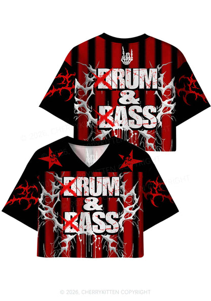 Drum And Bass Y2K Crop Sport Jersey Shirts Cherrykitten