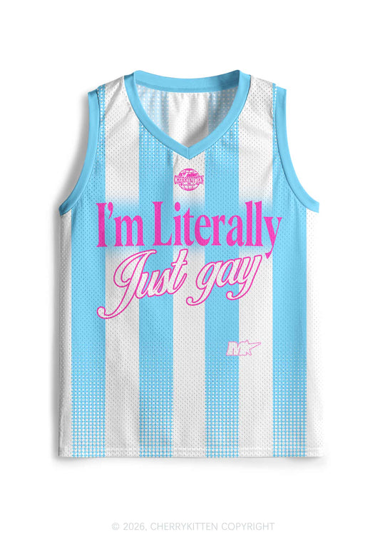 Im Literally Just Gay Pride Y2K Sport Jersey Tank Cherrykitten