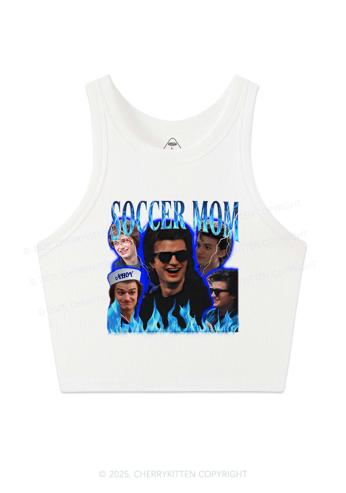 Blue Soccer Mom Y2K Crop Tank Top Cherrykitten