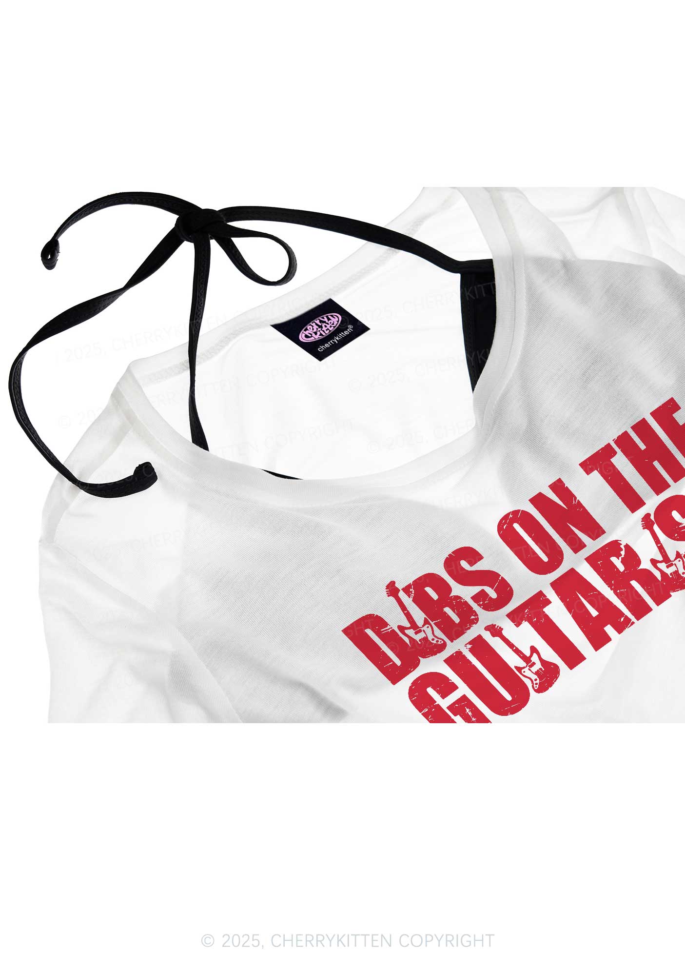 Dibs On The Guitarist Y2K Sheer Boyfriend Tee Cherrykitten