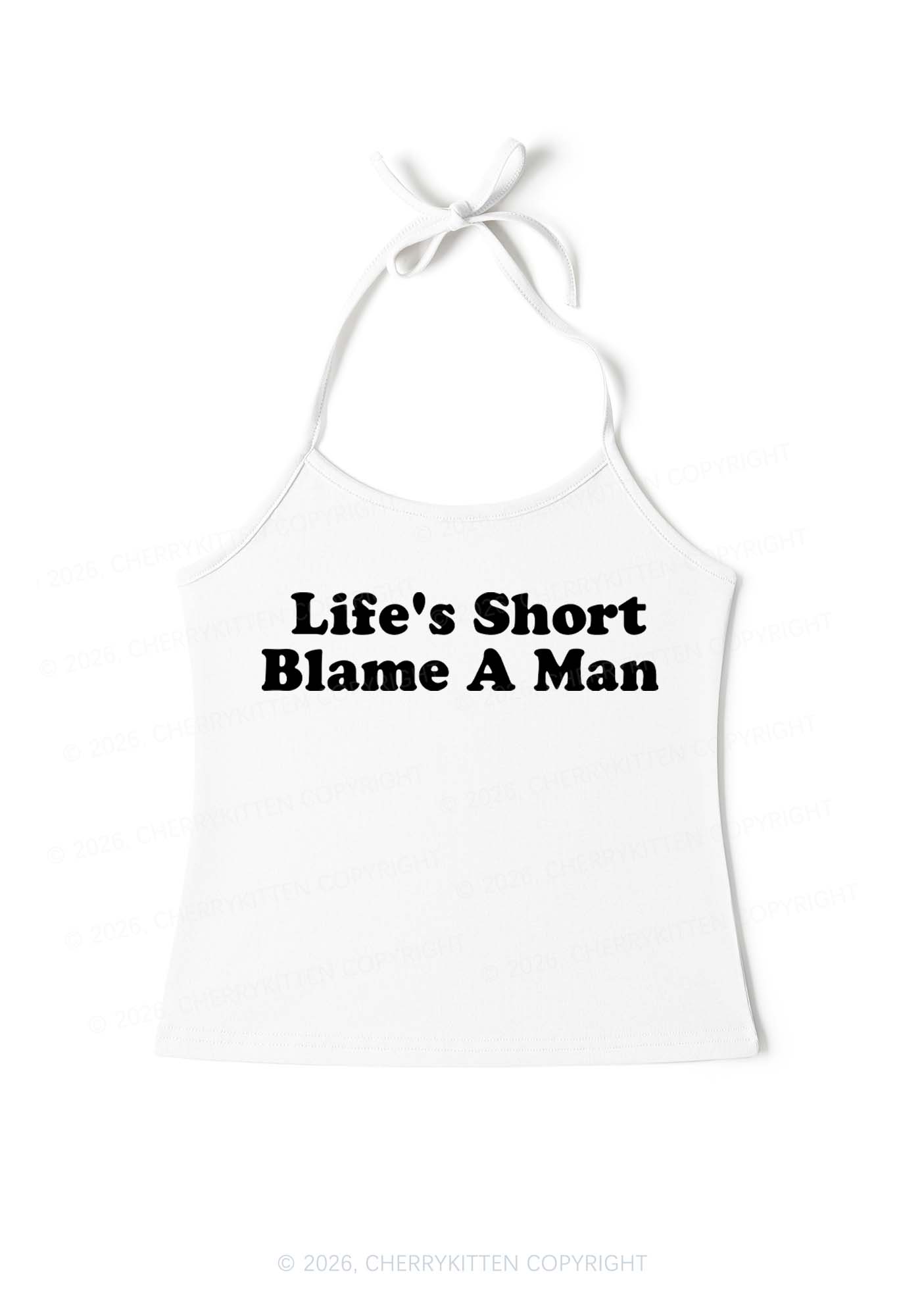 Blame A Man Y2K Halter Neck Cami Cherrykitten