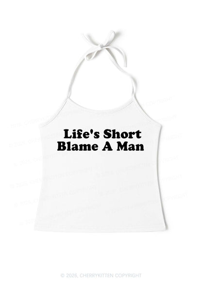 Blame A Man Y2K Halter Neck Cami Cherrykitten