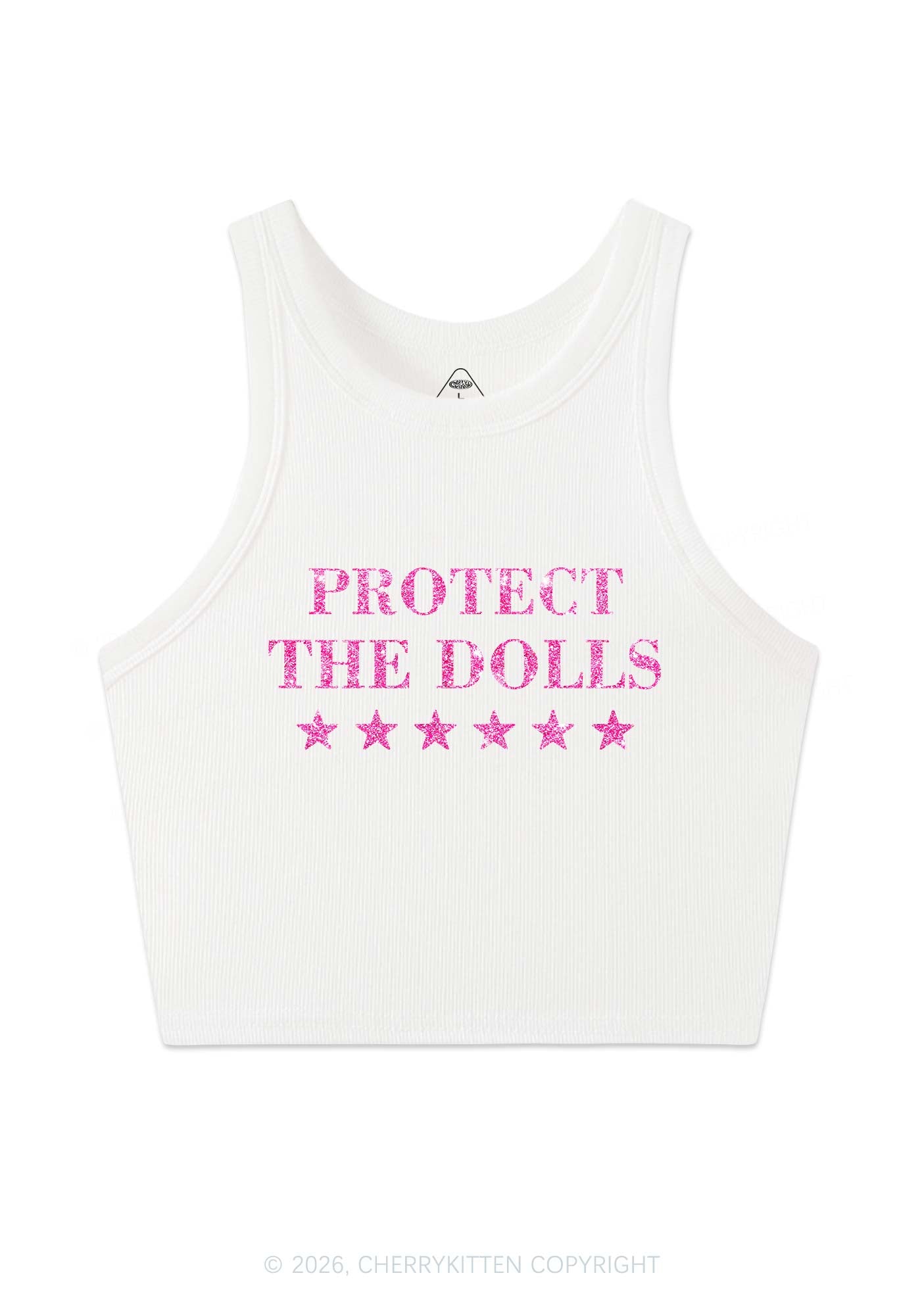 Glitter Protect The Dolls Pride Y2K Crop Tank Top Cherrykitten